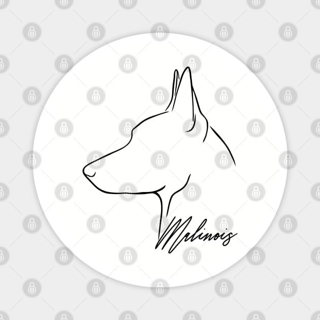 Proud K9 Belgian Malinois Profile dog Magnet by wilsigns